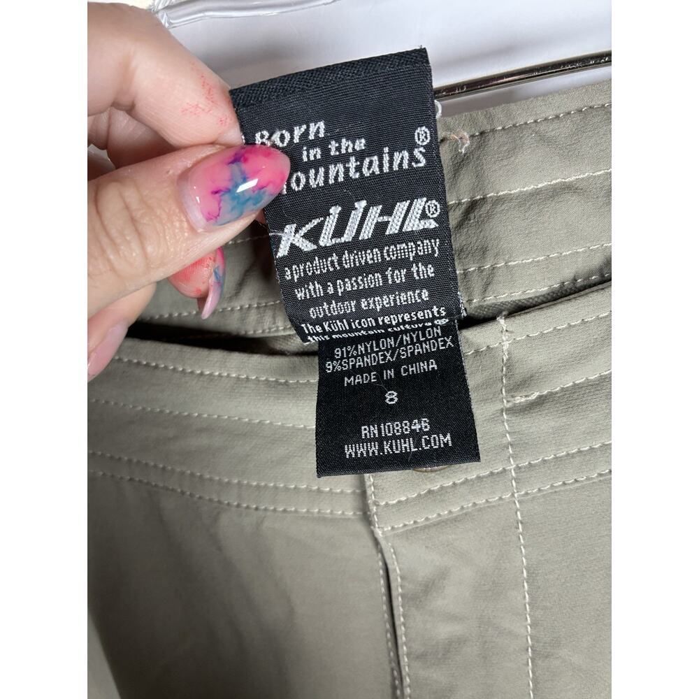 Kuhl Womens 8 Khaki Hiking Pants Nylon Stretch Straight Leg Outdoor Gorpcore - Picture 4 of 8